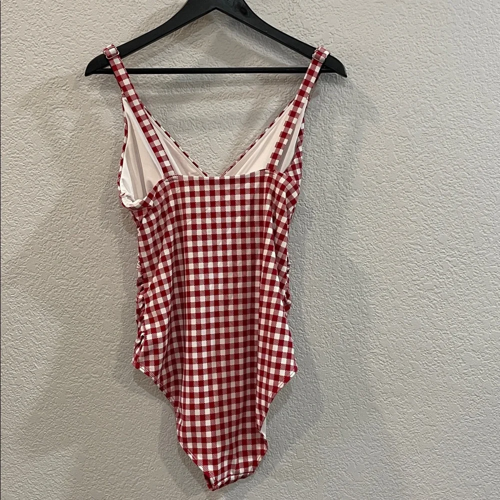 Senita Athletics Monterey One Piece Swimsuit in Red Cherry Gingham Size XL - Picture 5 of 7